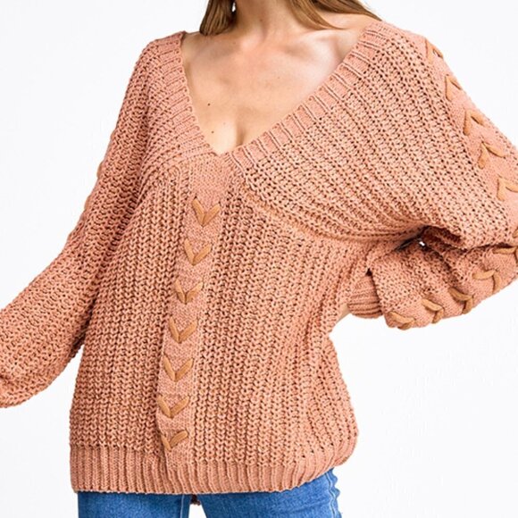 so soft and comfy oversized sweater v-neck - Picture 2 of 7